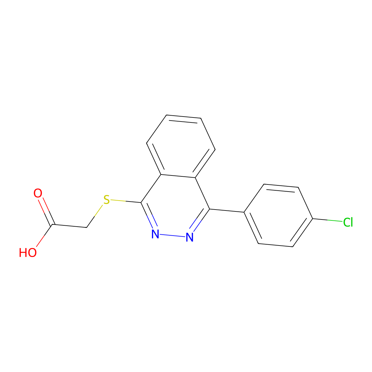{[4-(4-Chlorophenyl)phthalazin-1-yl]sulfanyl}acetic acid molecular structure, CAS 447431-07-4