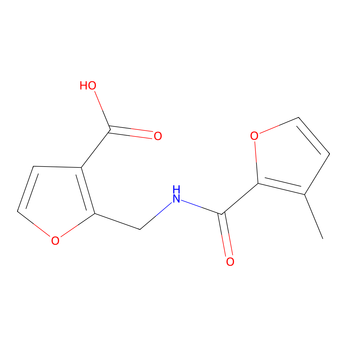 2-{[(3-Methyl-furan-2-carbonyl)-amino]-methyl}-furan-3-carboxylic acid molecular structure, CAS 447431-22-3