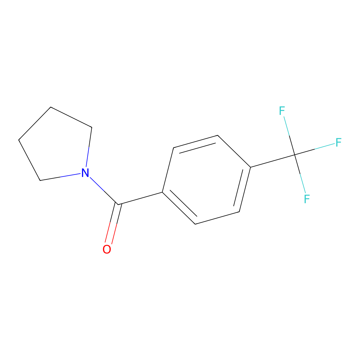 Pyrrolidin-1-yl(4-(trifluoromethyl)phenyl)methanone molecular structure, CAS 447431-60-9
