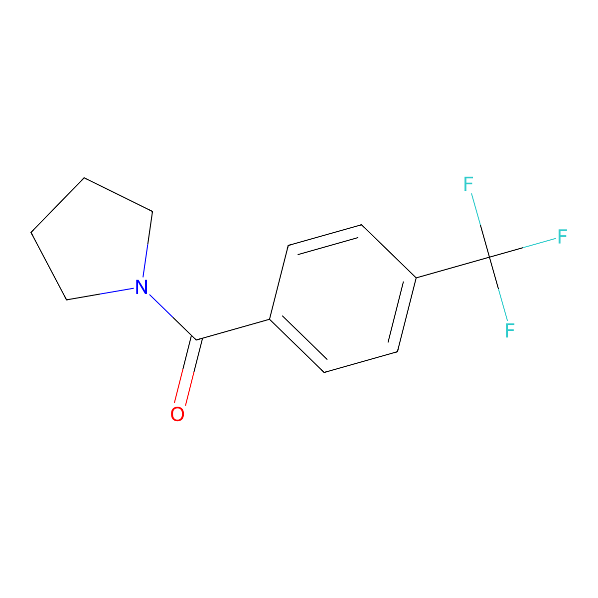 Pyrrolidin-1-yl(4-(trifluoromethyl)phenyl)methanone molecular structure, CAS 447431-60-9