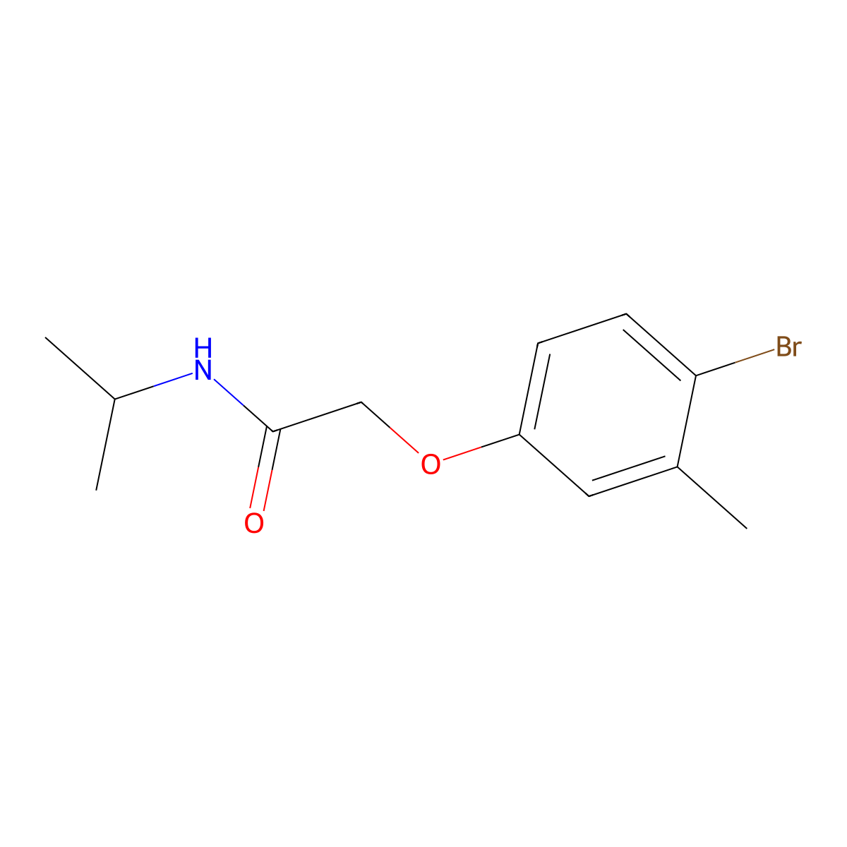 2-(4-bromo-3-methylphenoxy)-N-(propan-2-yl)acetamide molecular structure, CAS 447432-13-5