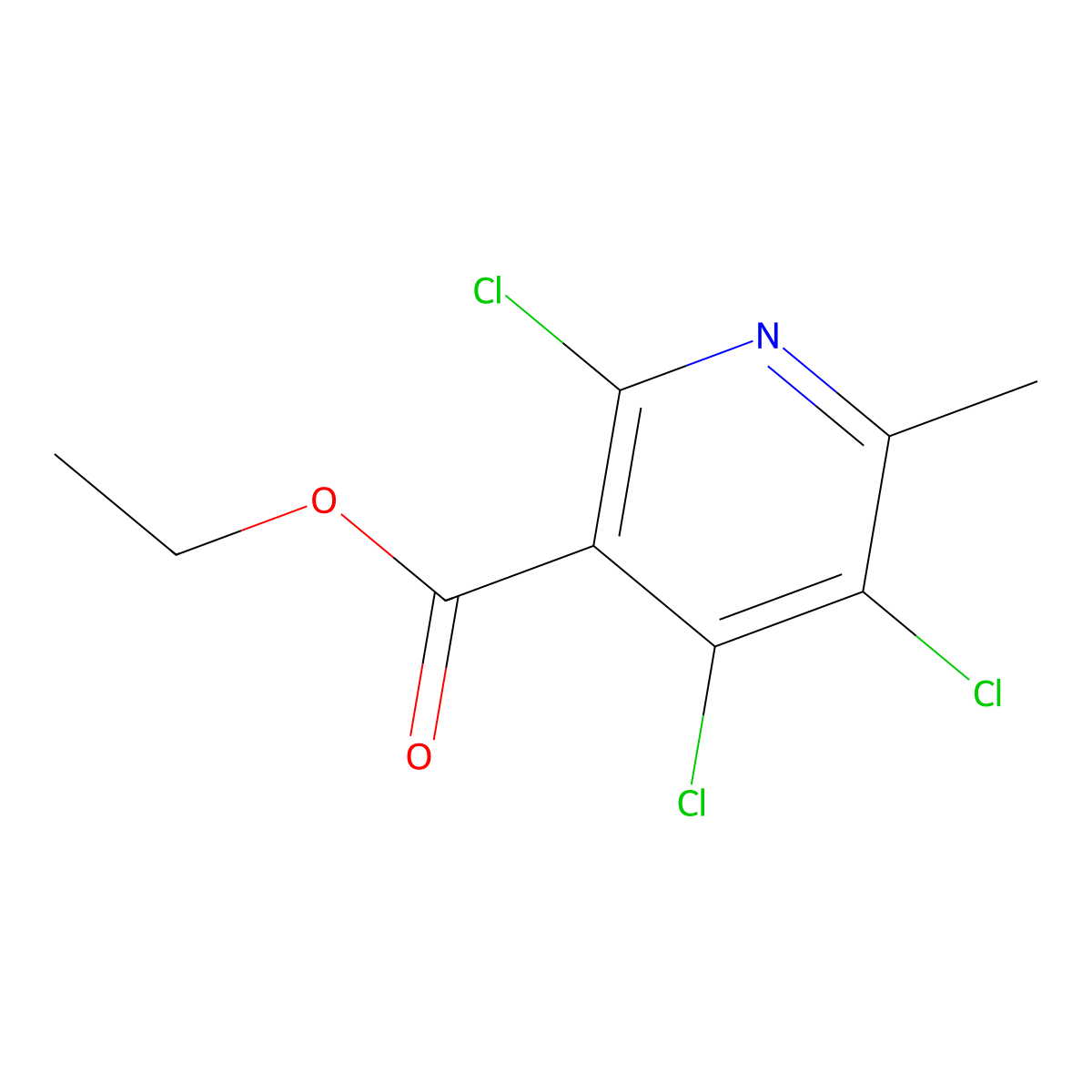 Ethyl 2,4,5-trichloro-6-methylnicotinate molecular structure, CAS 447432-54-4