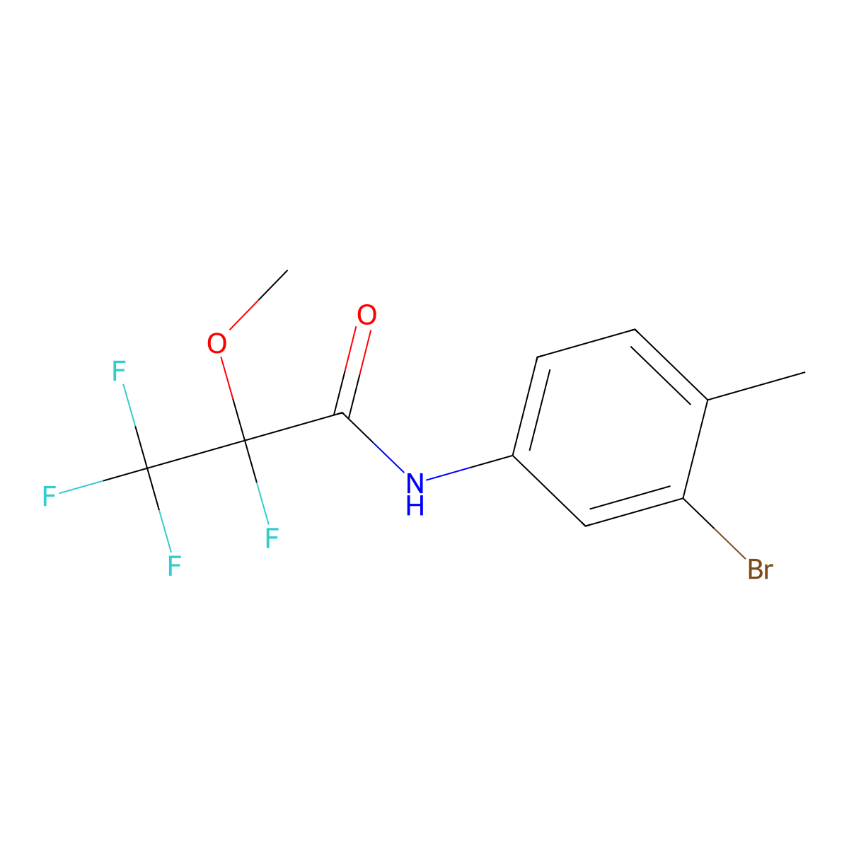 N-(3-bromo-4-methylphenyl)-2,3,3,3-tetrafluoro-2-methoxypropanamide molecular structure, CAS 447433-35-4