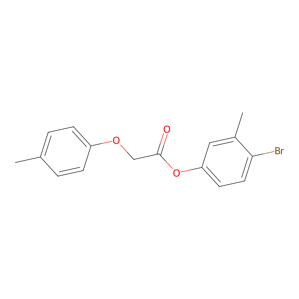 4-Bromo-3-methylphenyl (4-methylphenoxy)acetate molecular structure, CAS 447435-38-3