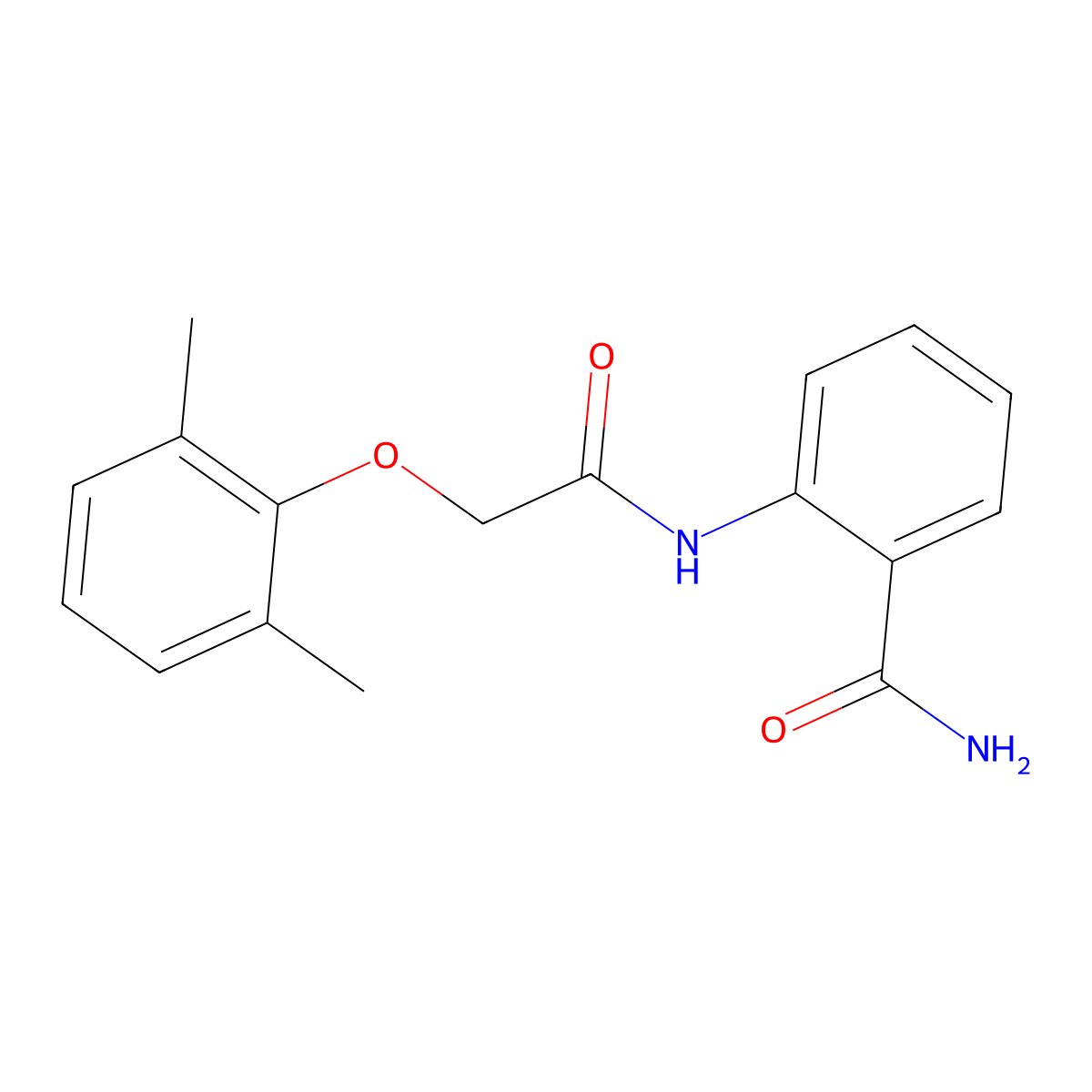 2-{[(2,6-Dimethylphenoxy)acetyl]amino}benzamide molecular structure, CAS 447437-36-7
