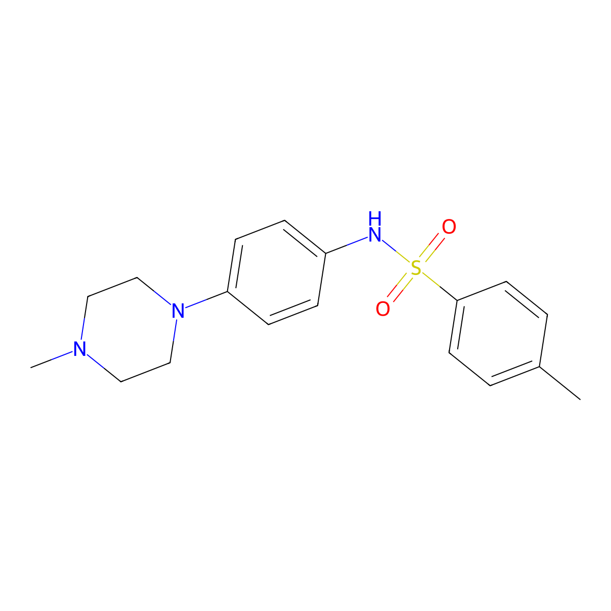 4-methyl-N-[4-(4-methylpiperazin-1-yl)phenyl]benzenesulfonamide molecular structure, CAS 447445-80-9