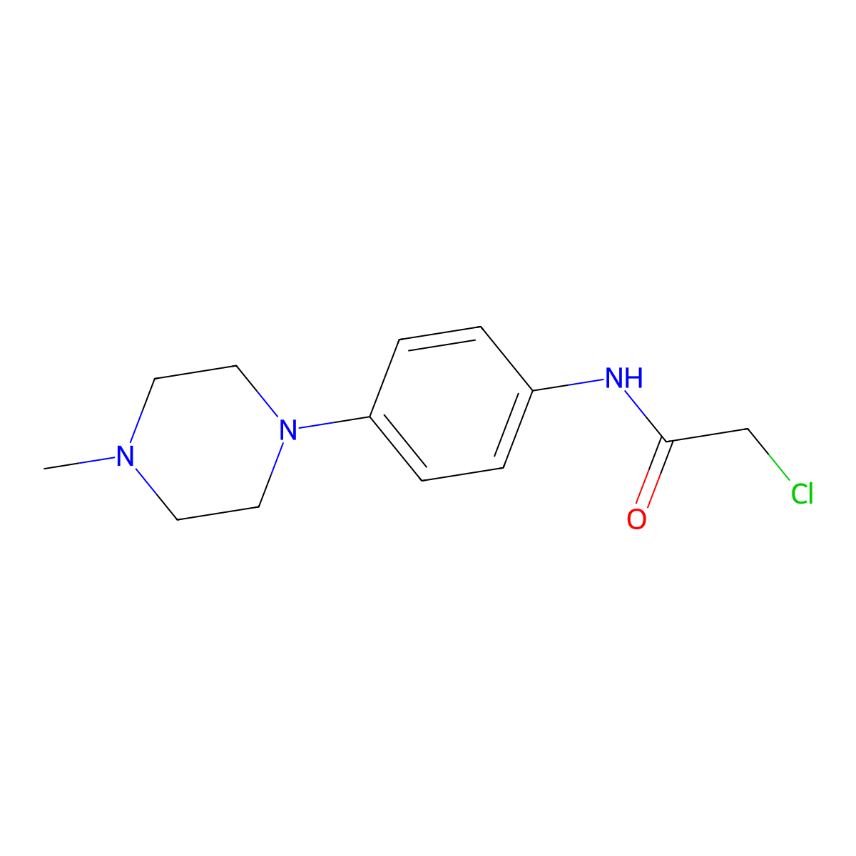 2-Chloro-N-[4-(4-methyl-piperazin-1-yl)-phenyl]-acetamide molecular structure, CAS 447445-84-3