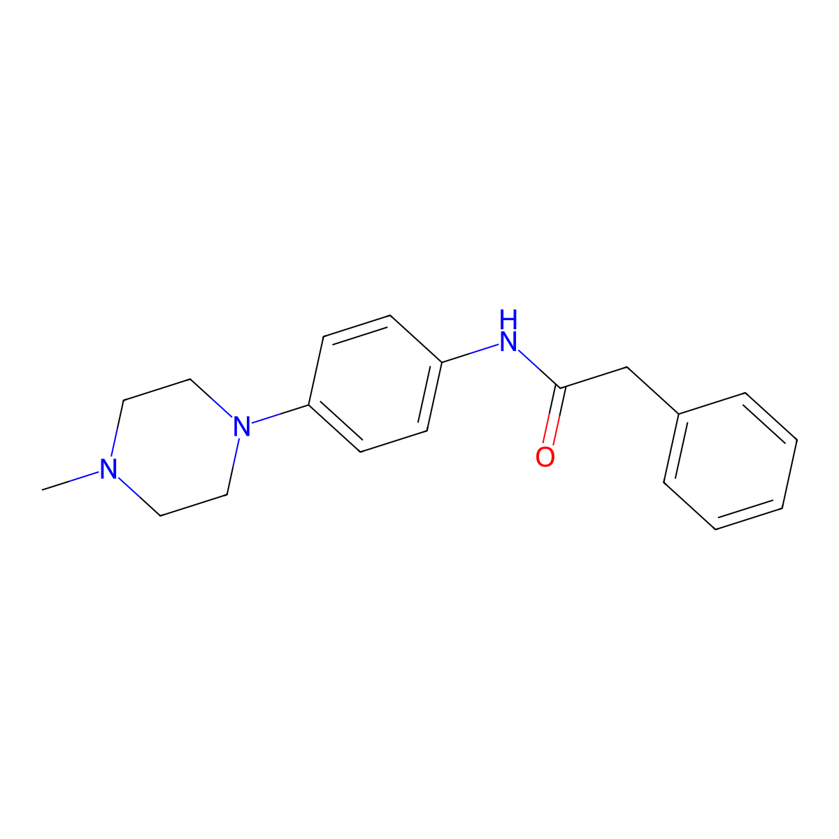 N-[4-(4-methylpiperazin-1-yl)phenyl]-2-phenylacetamide molecular structure, CAS 447445-85-4