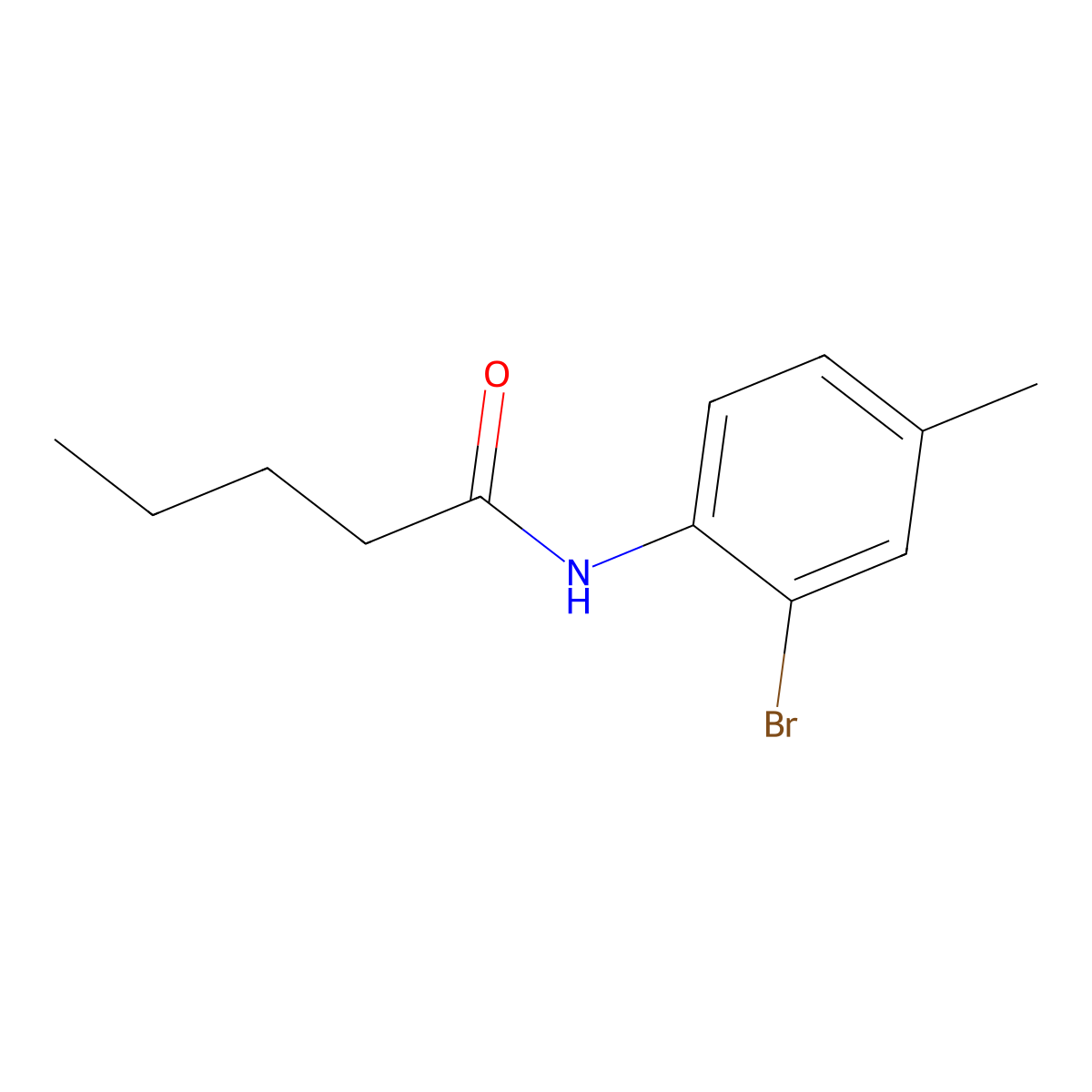 N-(2-bromo-4-methylphenyl)pentanamide molecular structure, CAS 447446-45-9