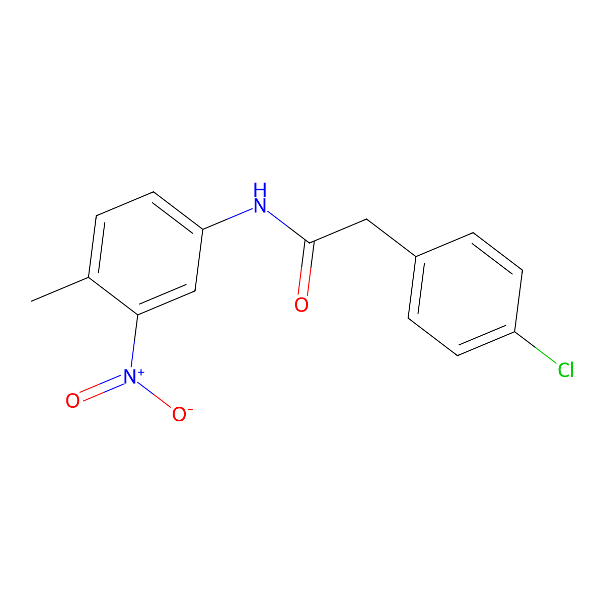 2-(4-chlorophenyl)-N-(4-methyl-3-nitrophenyl)acetamide molecular structure, CAS 447446-70-0