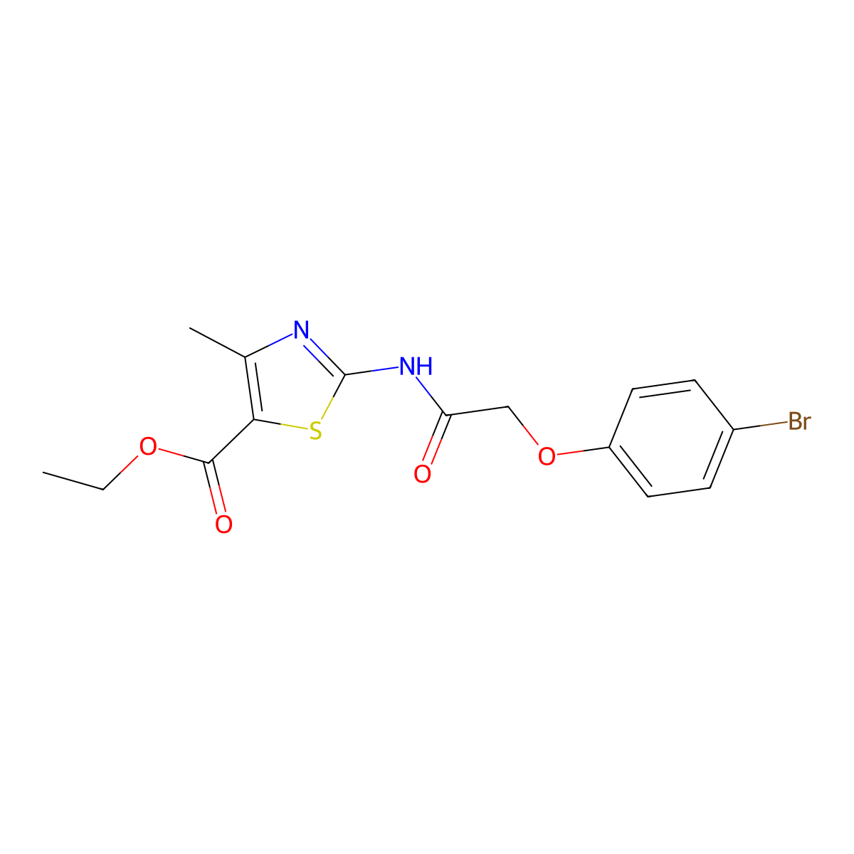 Ethyl 2-{[(4-bromophenoxy)acetyl]amino}-4-methyl-1,3-thiazole-5-carboxylate molecular structure, CAS 447446-86-8