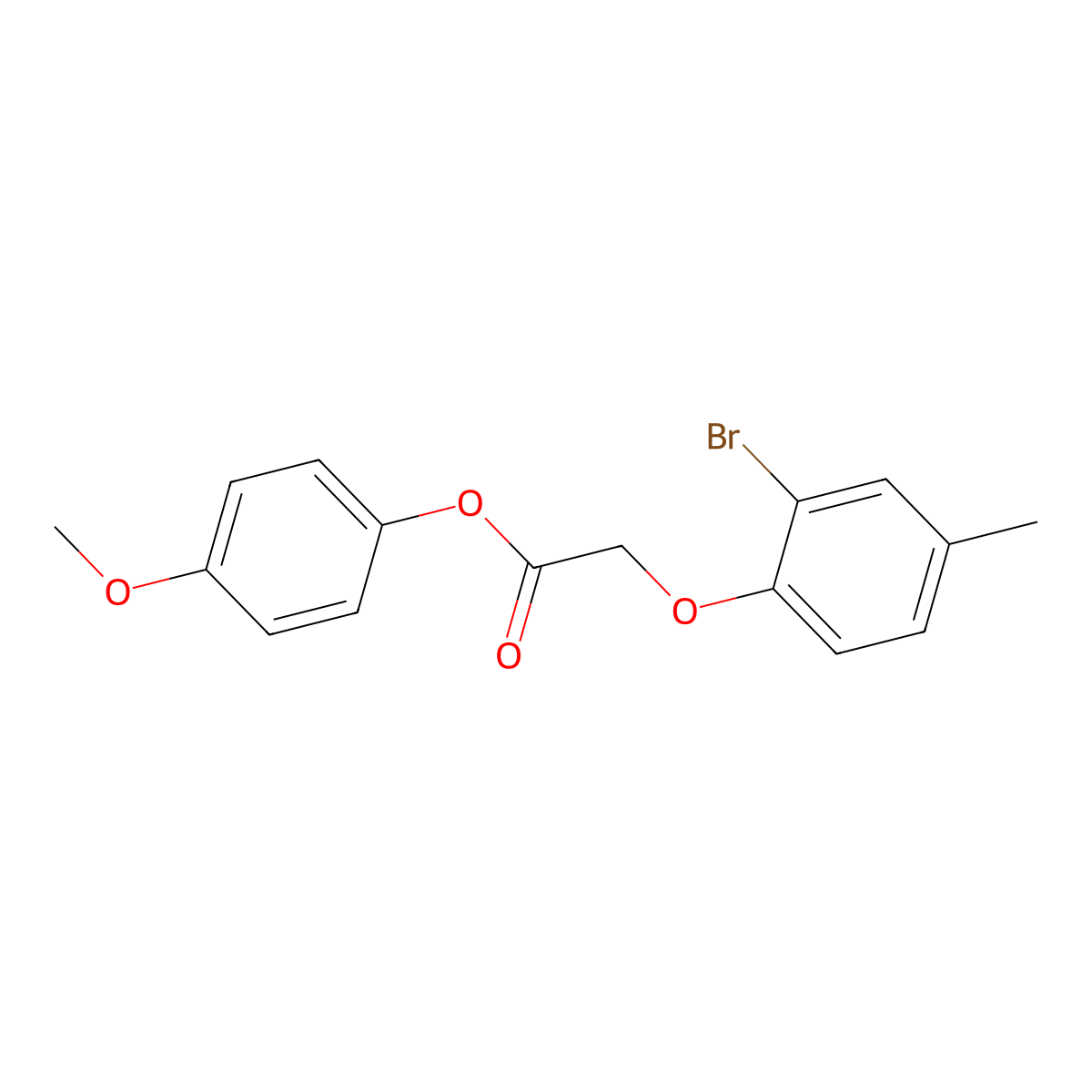 4-Methoxyphenyl (2-bromo-4-methylphenoxy)acetate molecular structure, CAS 447447-01-0