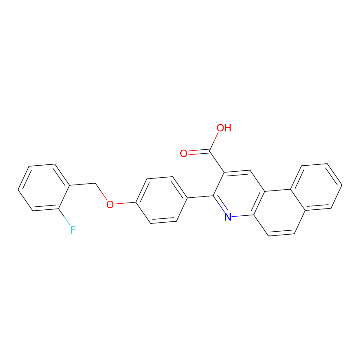 3-{4-[(2-Fluorophenyl)methoxy]phenyl}benzo[f]quinoline-2-carboxylic acid molecular structure, CAS 447448-41-1