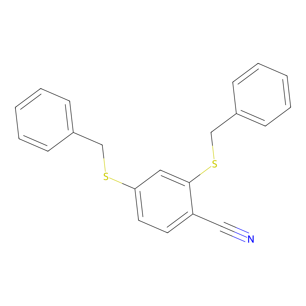 2,4-Bis(benzylthio)benzonitrile molecular structure, CAS 447448-56-8