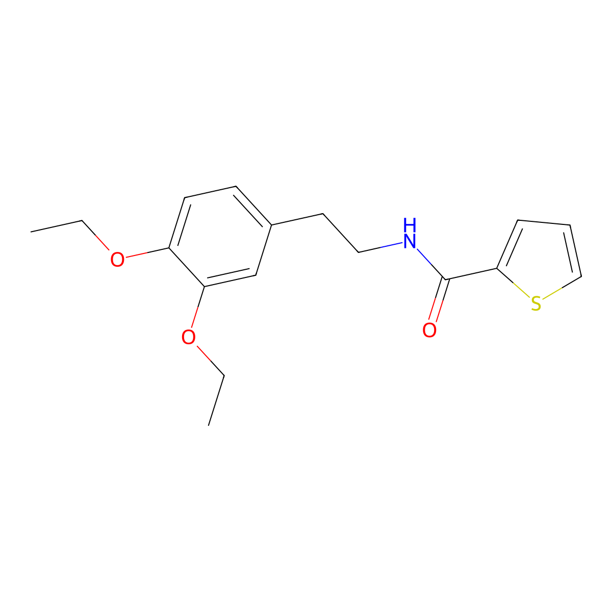 N-[2-(3,4-diethoxyphenyl)ethyl]thiophene-2-carboxamide molecular structure, CAS 447448-72-8