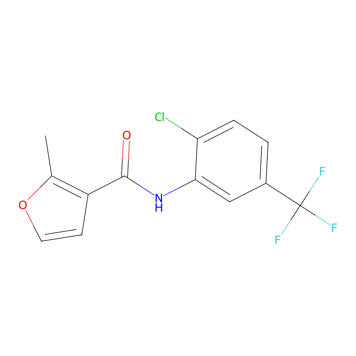N-[2-chloro-5-(trifluoromethyl)phenyl]-2-methylfuran-3-carboxamide molecular structure, CAS 447449-09-4