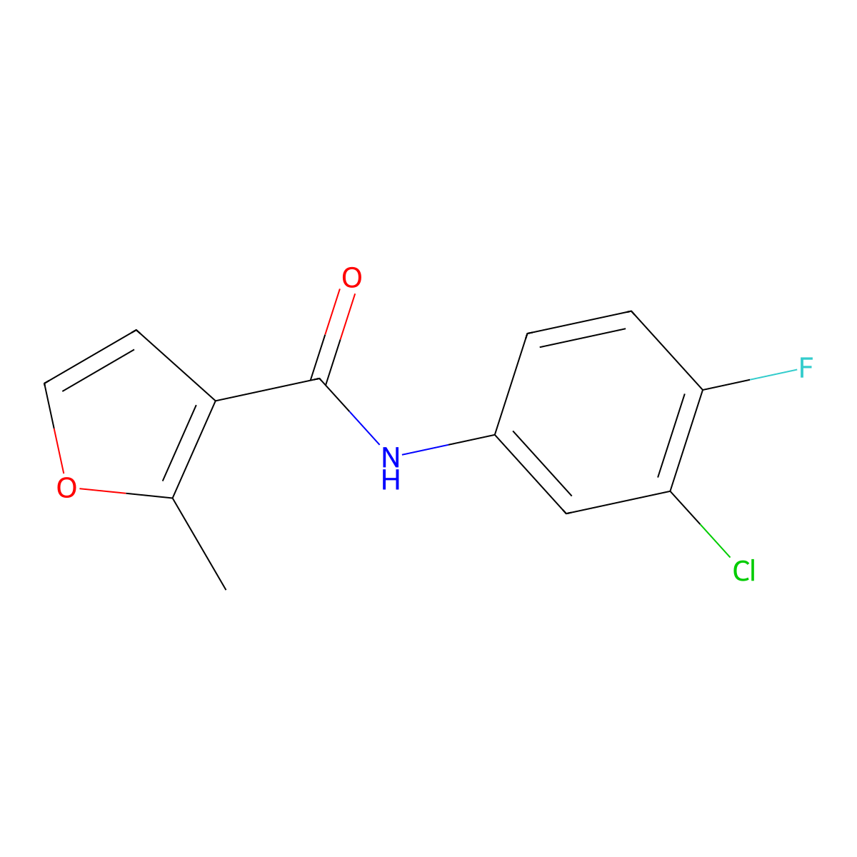 N-(3-chloro-4-fluorophenyl)-2-methylfuran-3-carboxamide molecular structure, CAS 447449-10-7