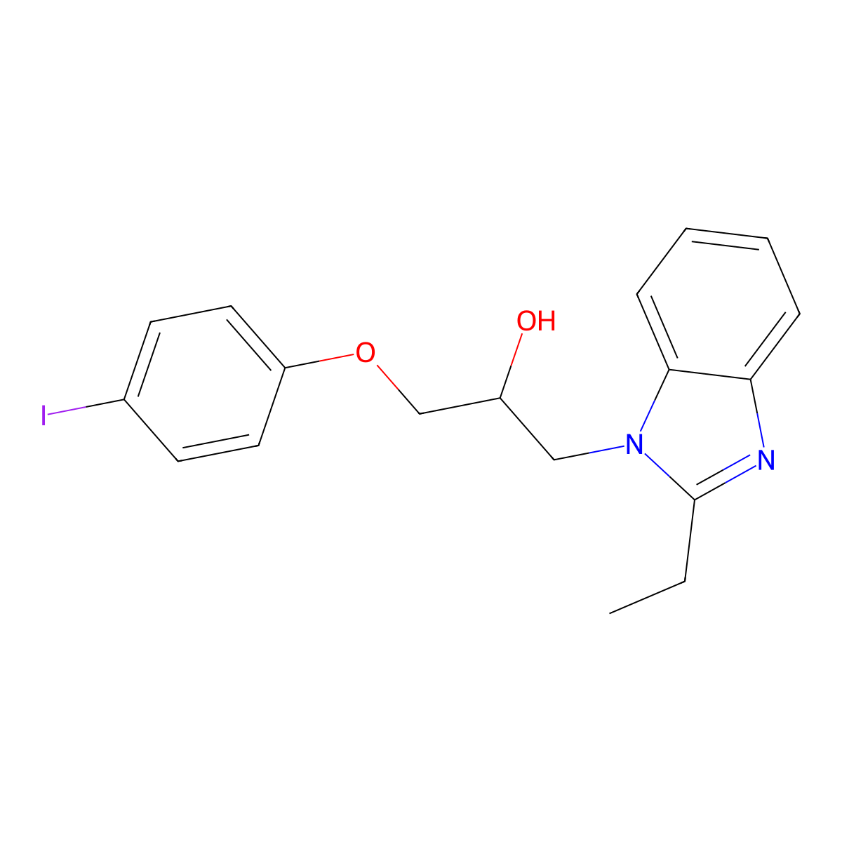 1-(2-Ethylbenzimidazol-1-yl)-3-(4-iodophenoxy)propan-2-ol molecular structure, CAS 447449-34-5