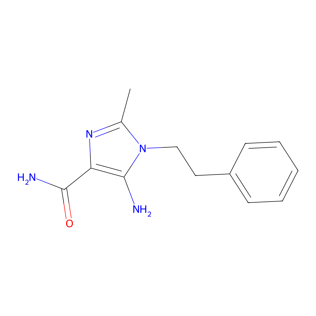5-Amino-2-methyl-1-(2-phenylethyl)-1H-imidazole-4-carboxamide molecular structure, CAS 447449-49-2