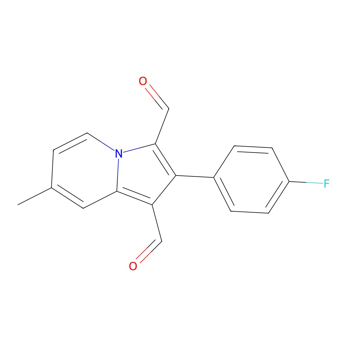 2-(4-Fluorophenyl)-7-methyl-1,3-indolizinedicarboxaldehyde molecular structure, CAS 447449-66-3