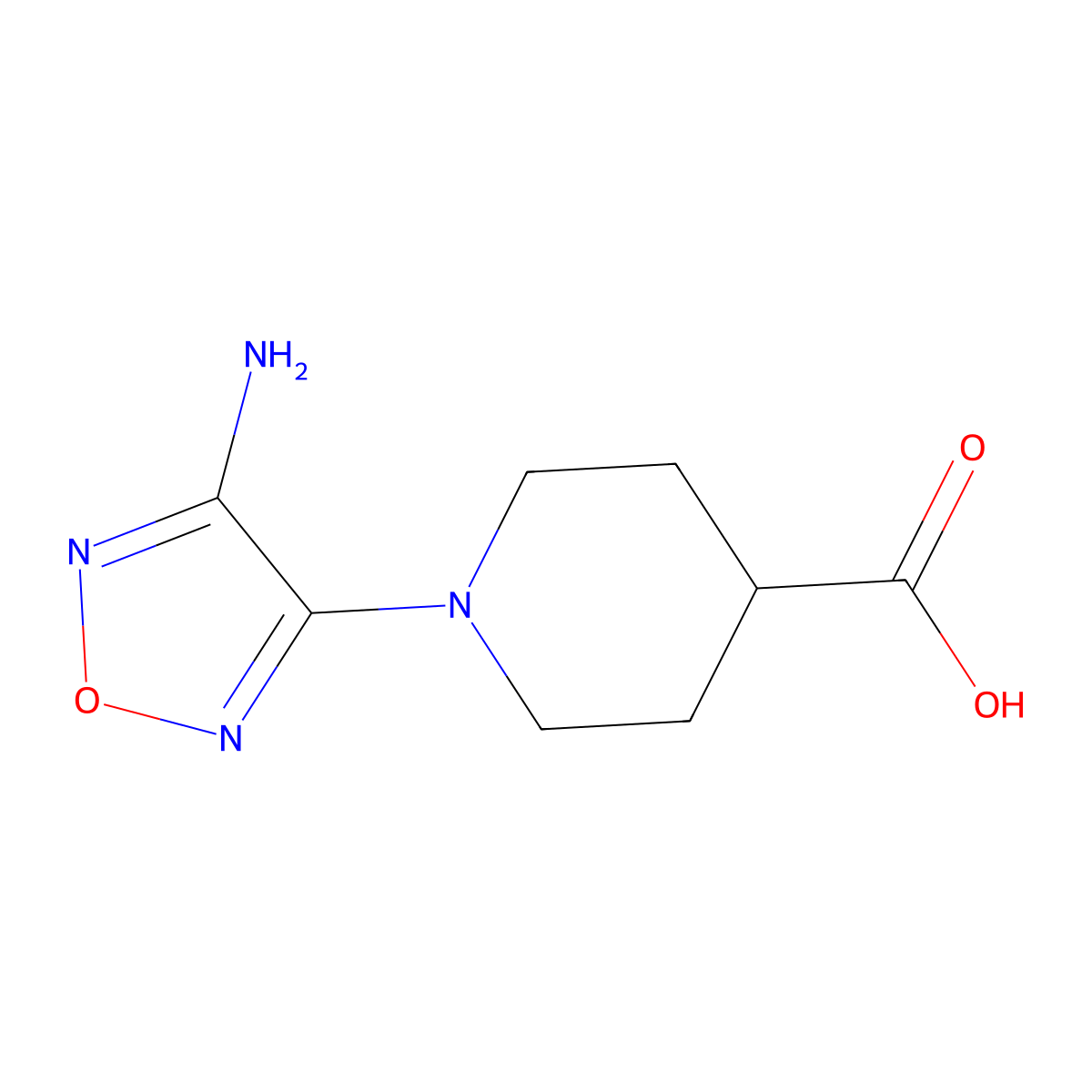 1-(4-Amino-1,2,5-oxadiazol-3-yl)piperidine-4-carboxylic acid molecular structure, CAS 447455-16-5