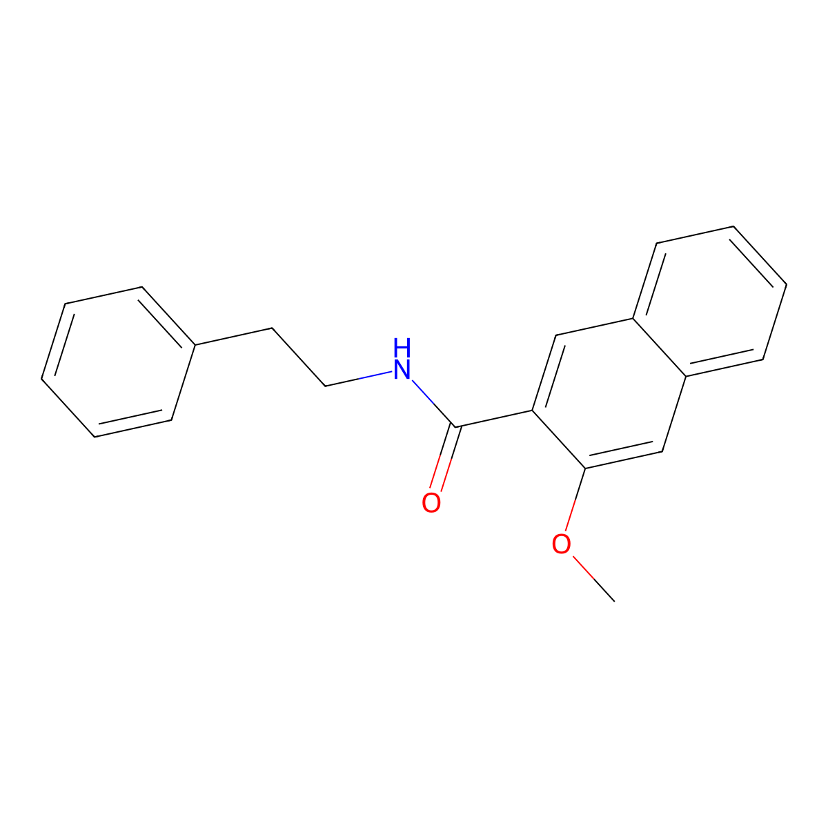 3-methoxy-N-(2-phenylethyl)naphthalene-2-carboxamide molecular structure, CAS 447455-39-2
