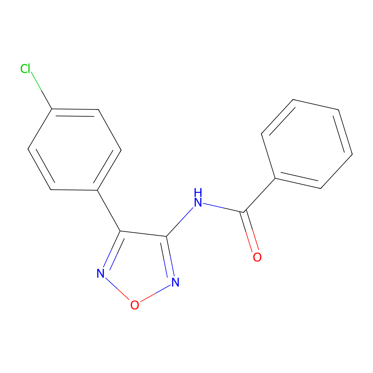 N-[4-(4-Chlorophenyl)-1,2,5-oxadiazol-3-yl]benzamide molecular structure, CAS 447455-56-3