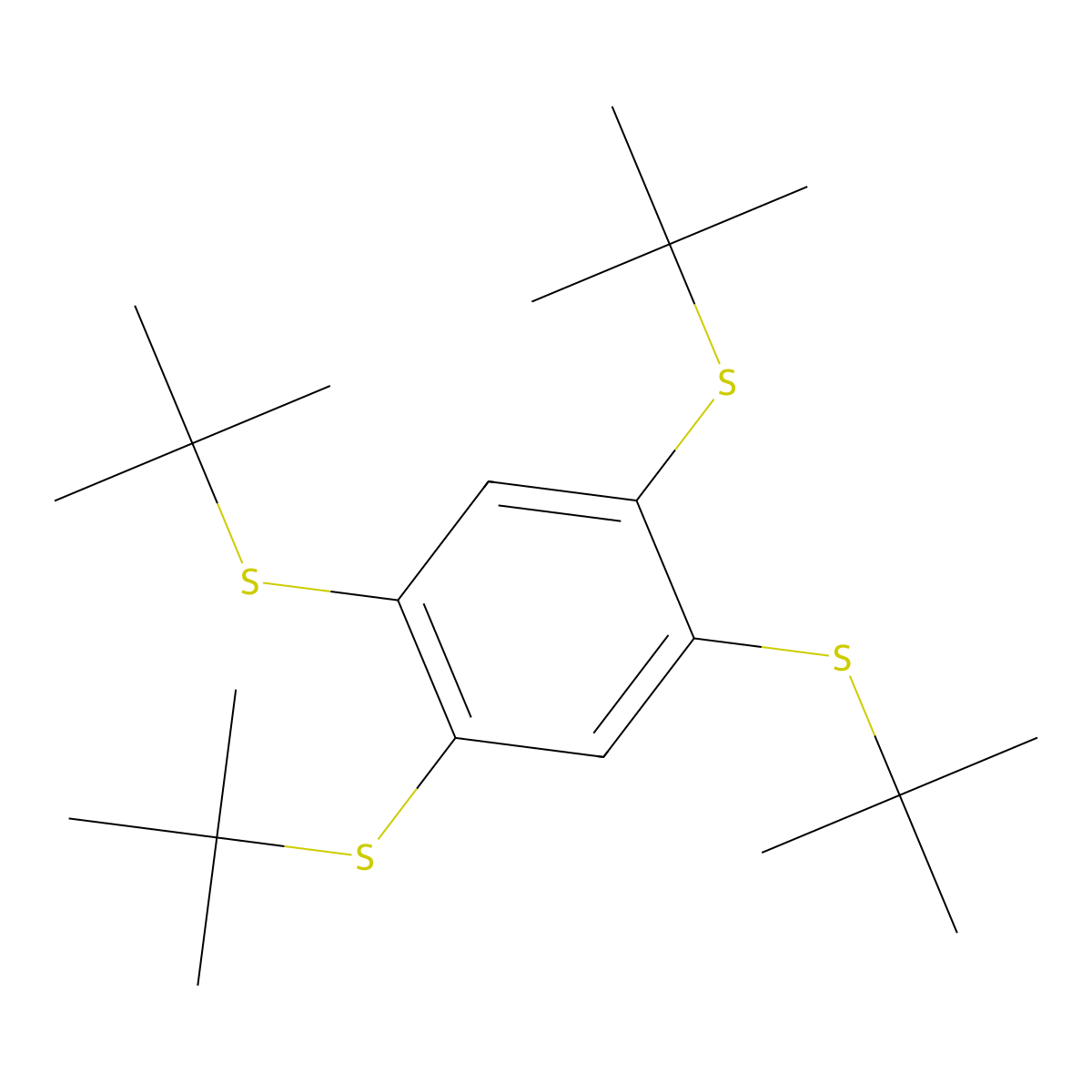 1,2,4,5-Tetrakis(tert-butylthio)benzene molecular structure, CAS 447463-65-2