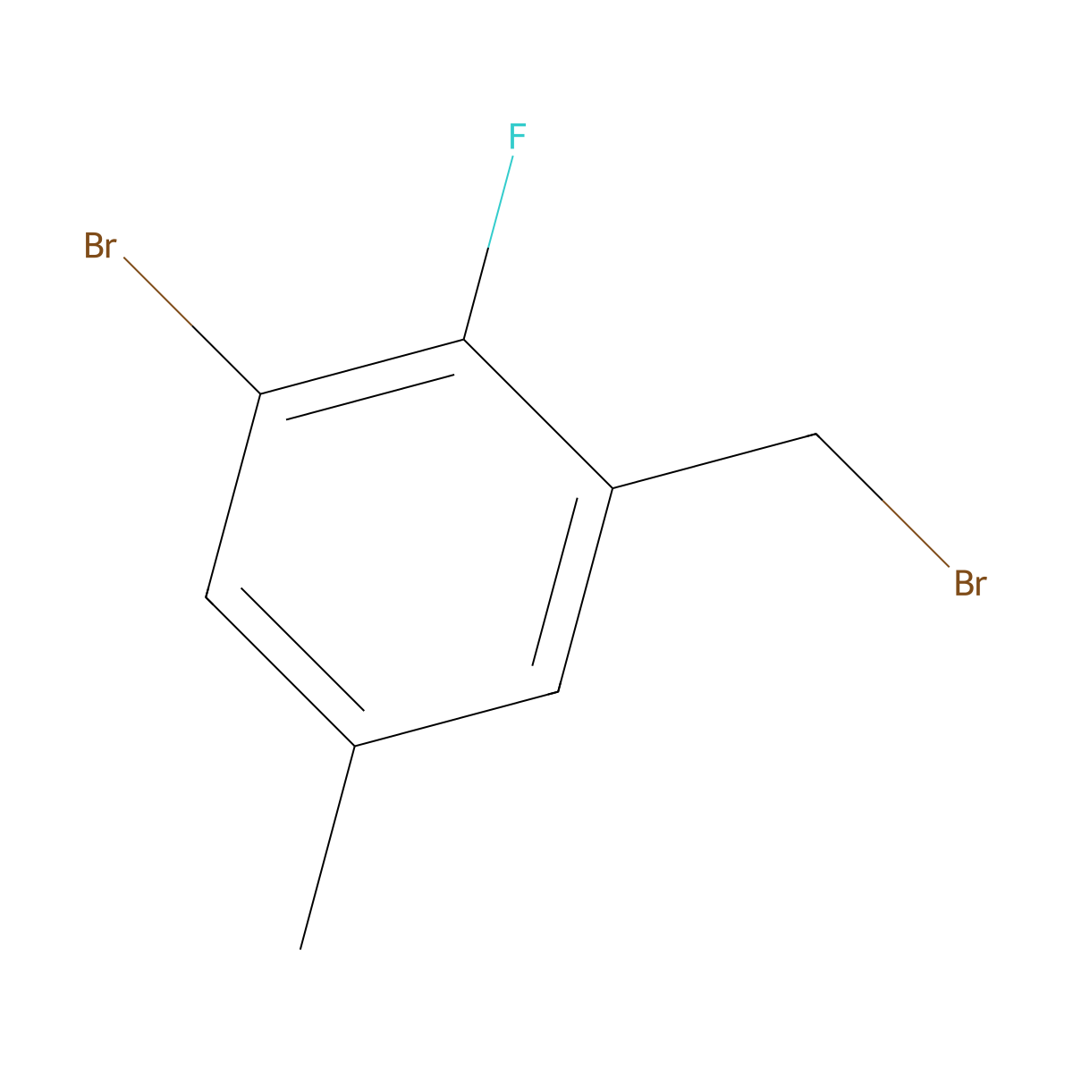 1-Bromo-3-(bromomethyl)-2-fluoro-5-methylbenzene molecular structure, CAS 447463-77-6