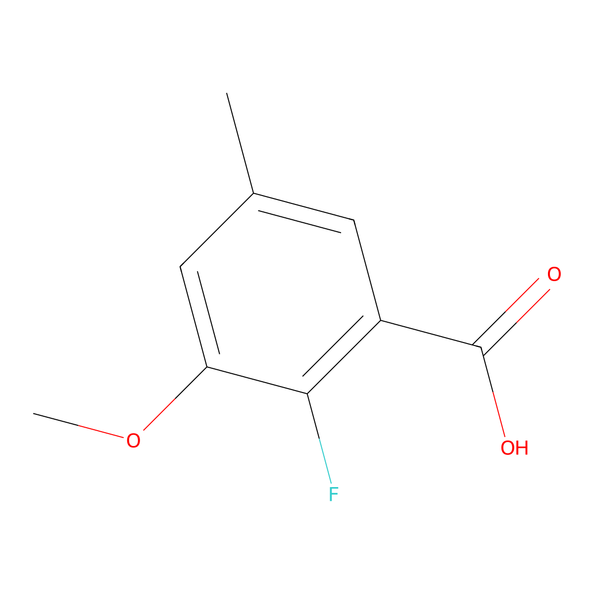 2-Fluoro-3-methoxy-5-methylbenzoic acid molecular structure, CAS 447463-95-8