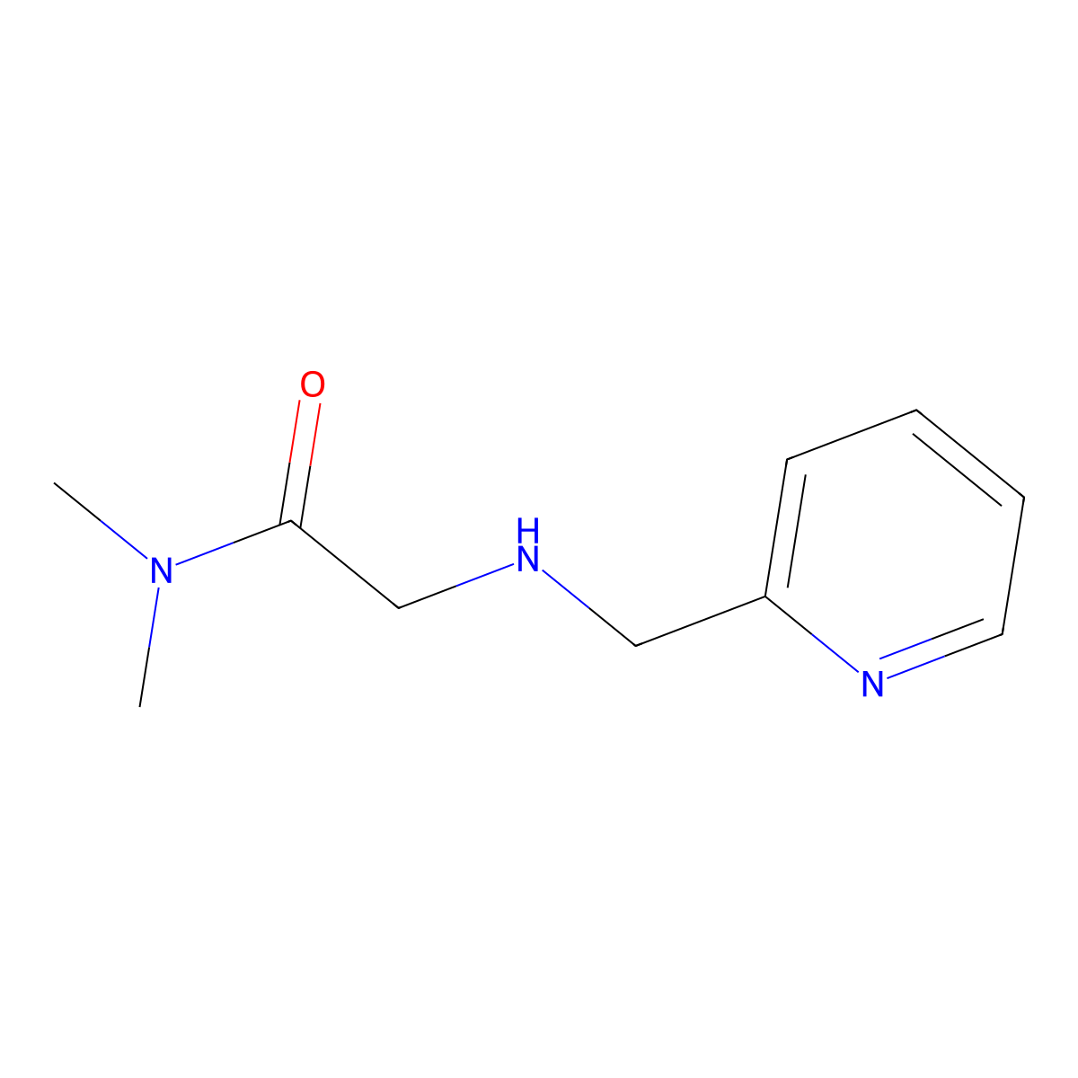 N,N-dimethyl-2-{[(pyridin-2-yl)methyl]amino}acetamide molecular structure, CAS 447465-15-8