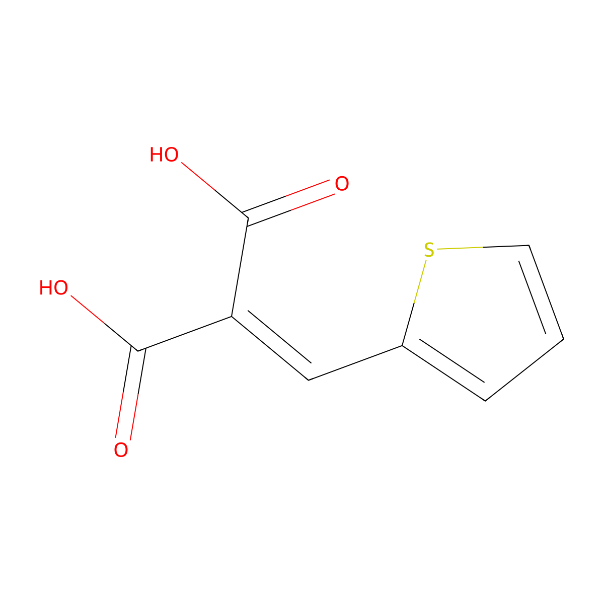 2-(2-Thienylmethylene)malonic acid molecular structure, CAS 4475-25-6