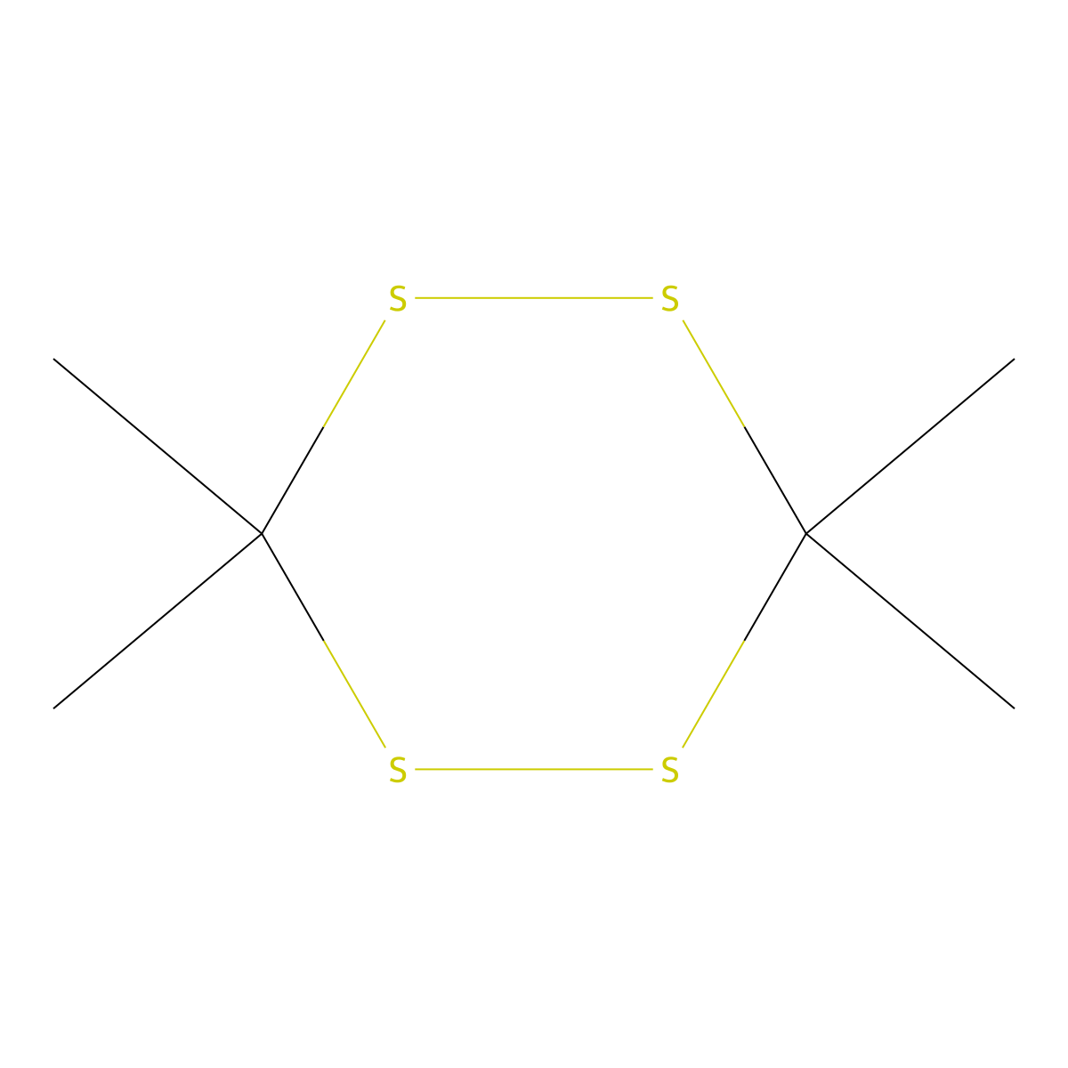3,3,6,6-Tetramethyl-1,2,4,5-tetrathiane molecular structure, CAS 4475-72-3