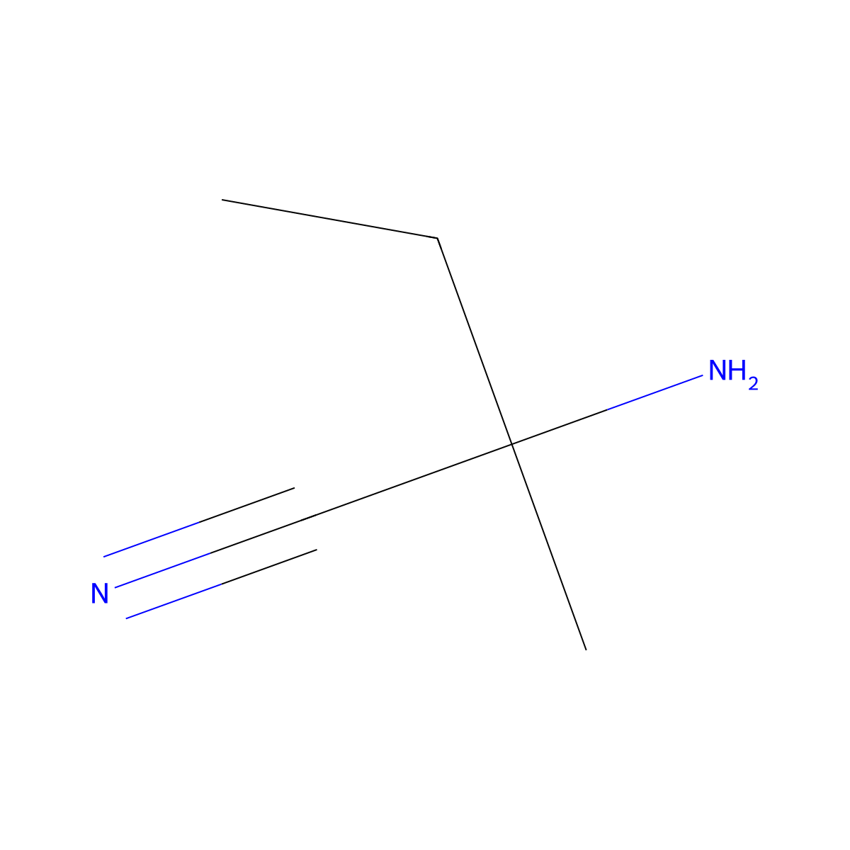 2-Amino-2-methylbutyronitrile molecular structure, CAS 4475-95-0
