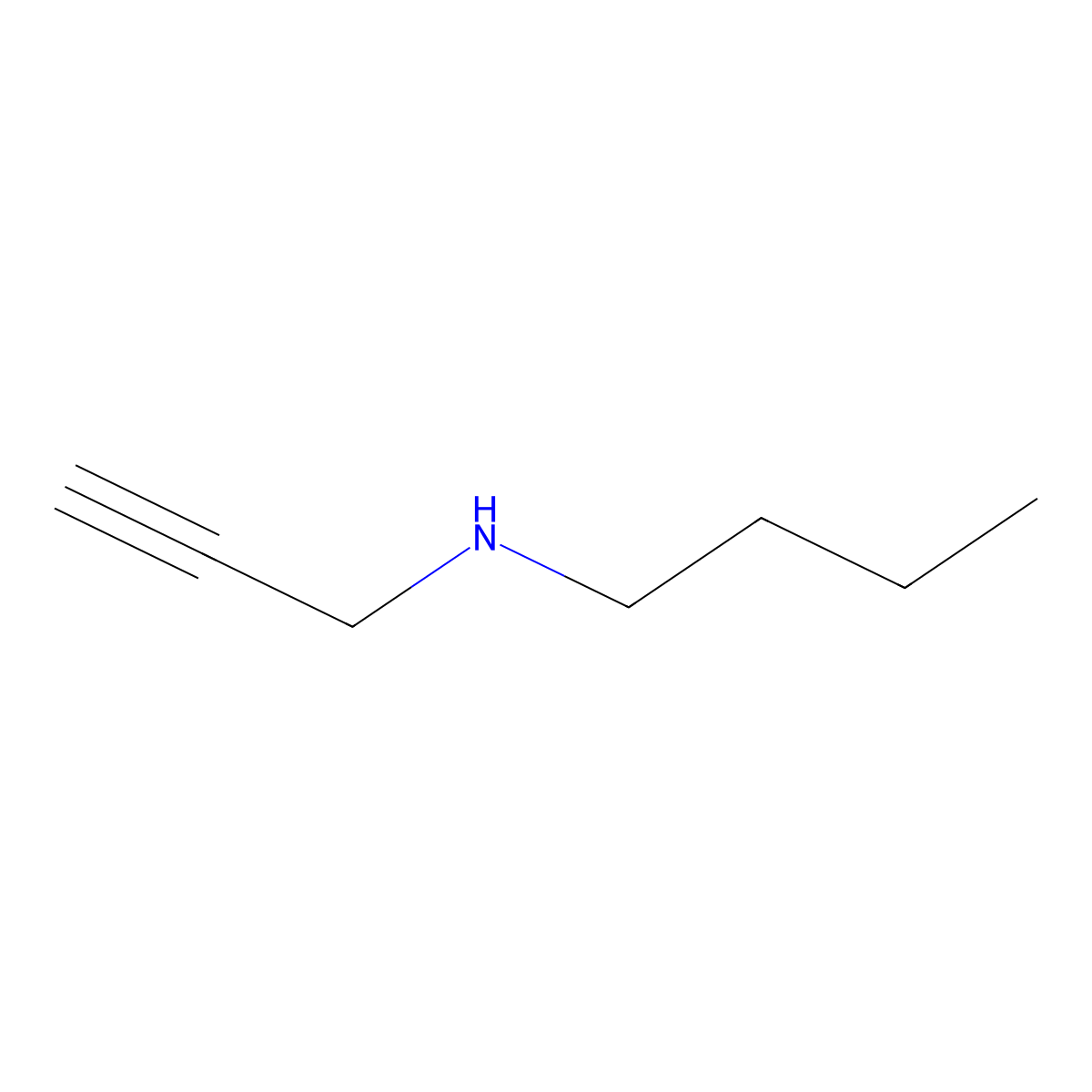 Butylprop-2-ynylamine molecular structure, CAS 44768-33-4