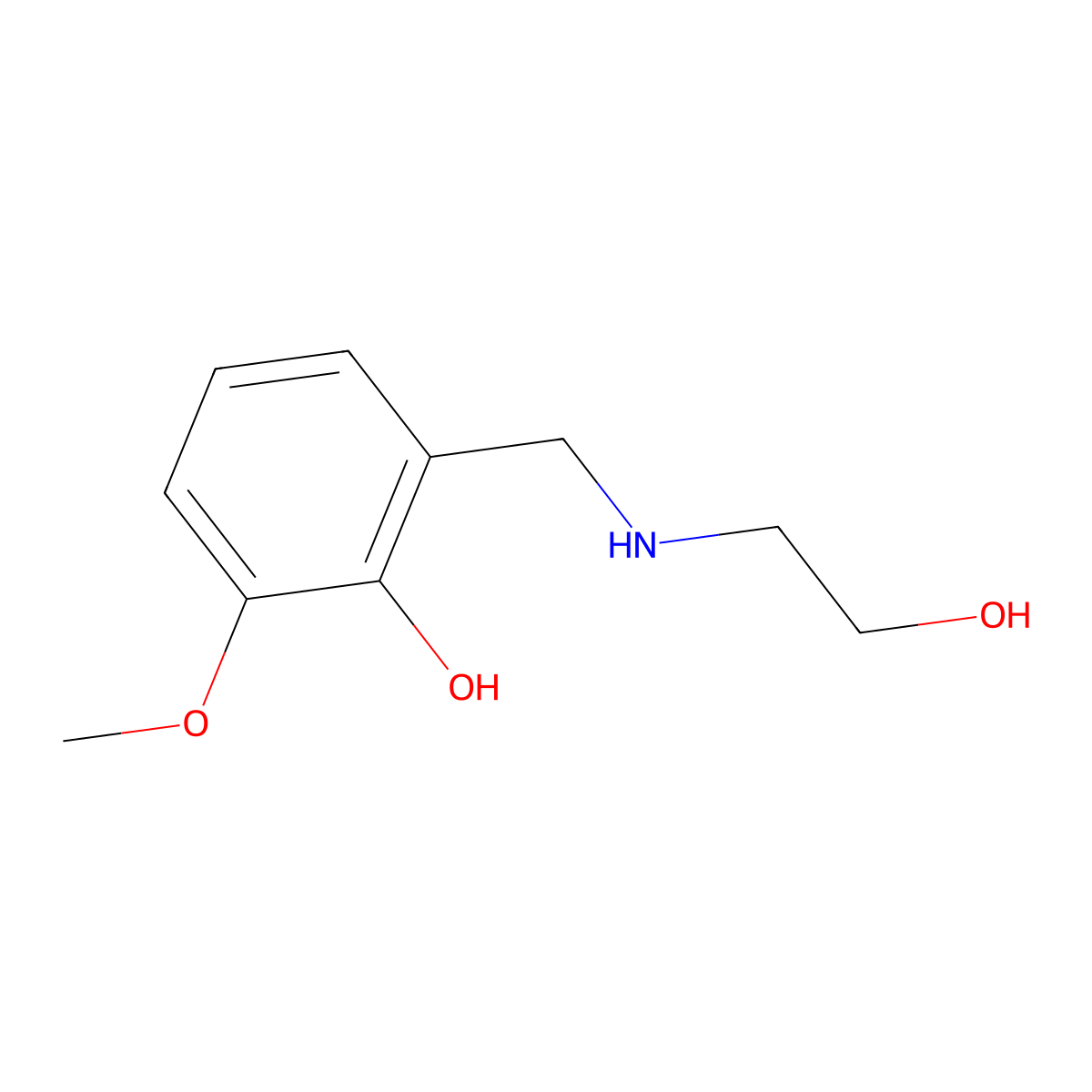 2-{[(2-Hydroxyethyl)amino]methyl}-6-methoxyphenol molecular structure, CAS 4477-23-0