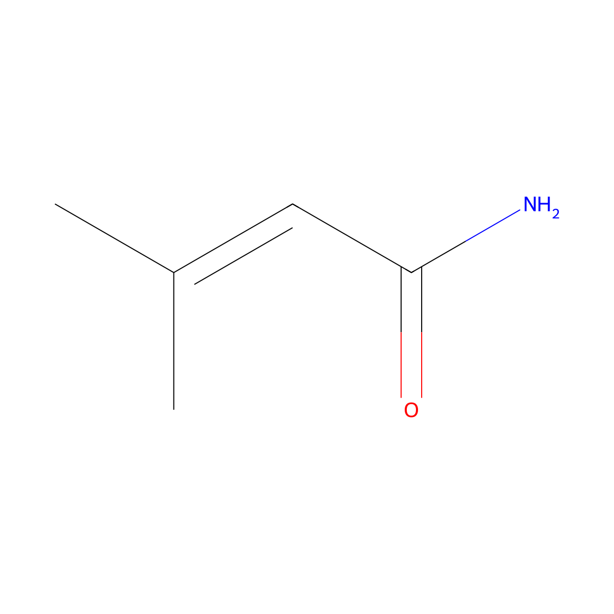 Senecioic acid amide molecular structure, CAS 4479-75-8