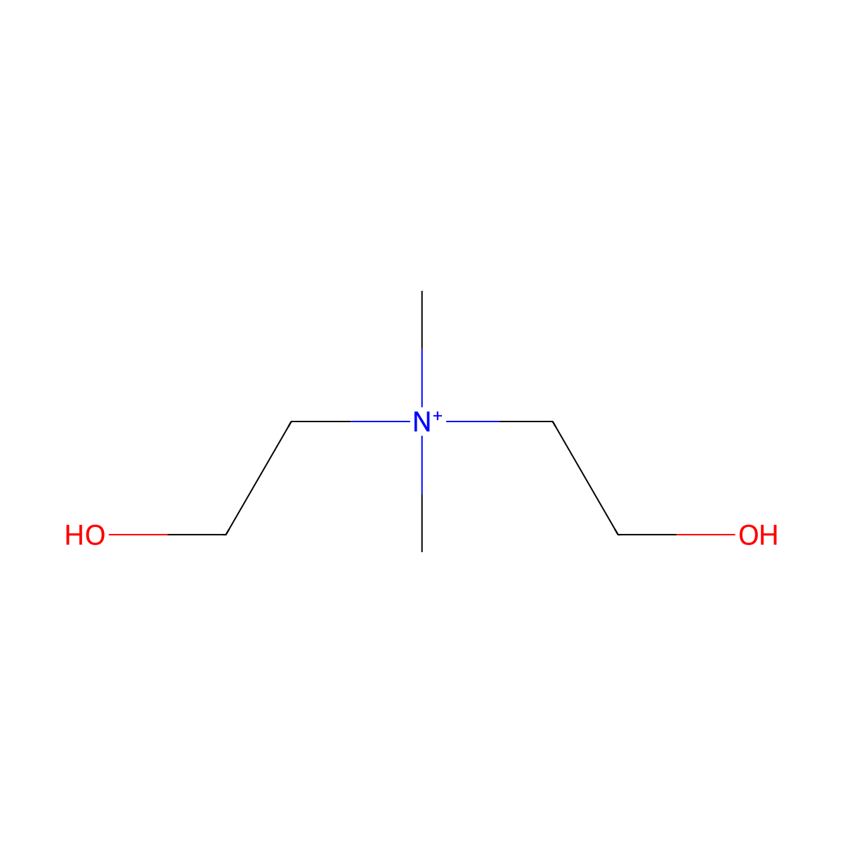 Dimethyldiethanolammonium molecular structure, CAS 44798-79-0