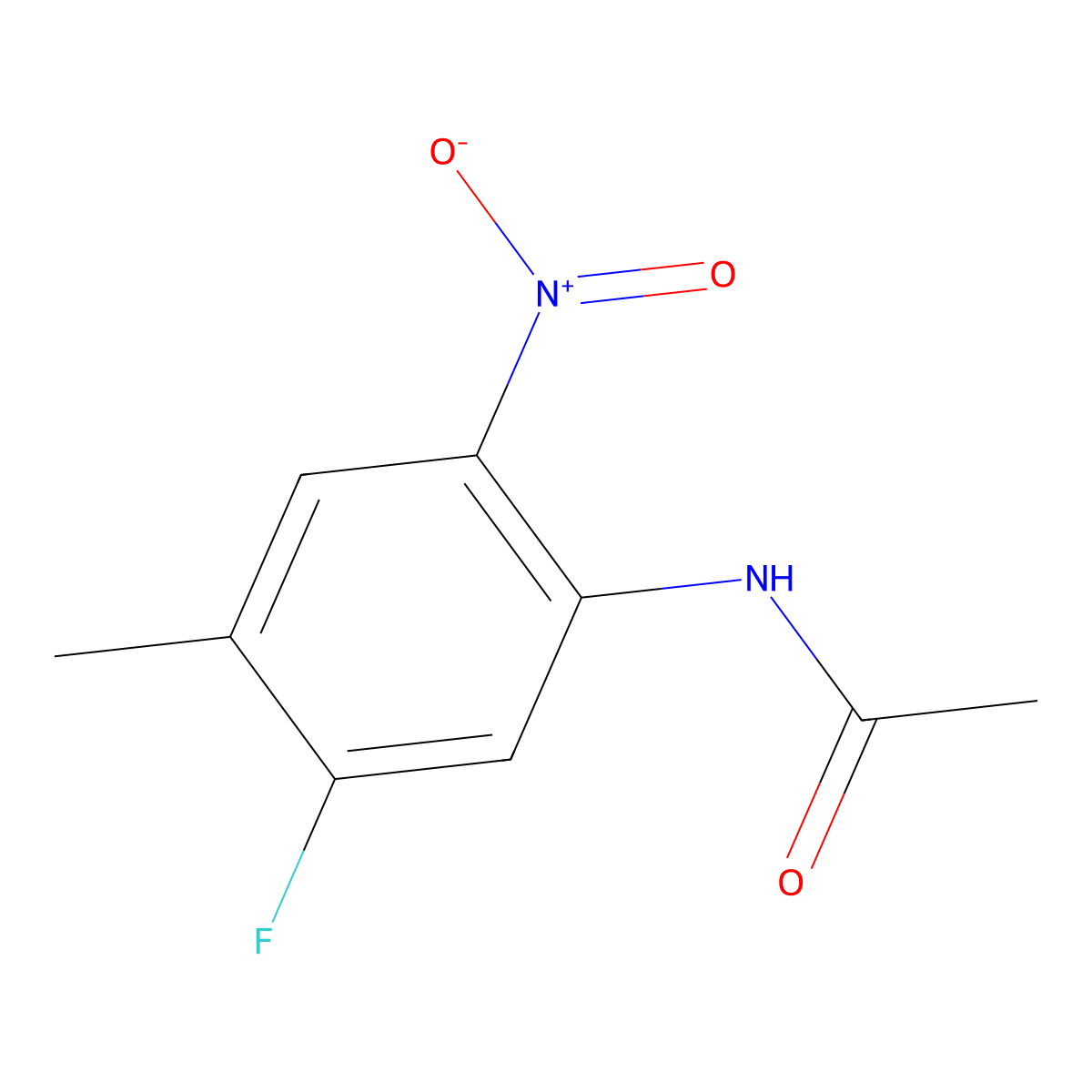 N-(5-Fluoro-4-methyl-2-nitrophenyl)acetamide molecular structure, CAS 448-25-9