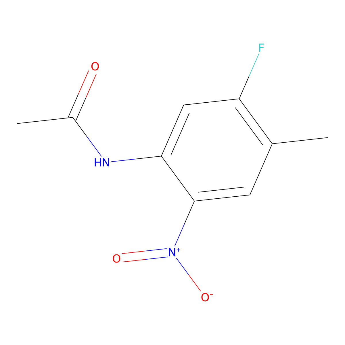 N-(5-Fluoro-4-methyl-2-nitrophenyl)acetamide molecular structure, CAS 448-25-9