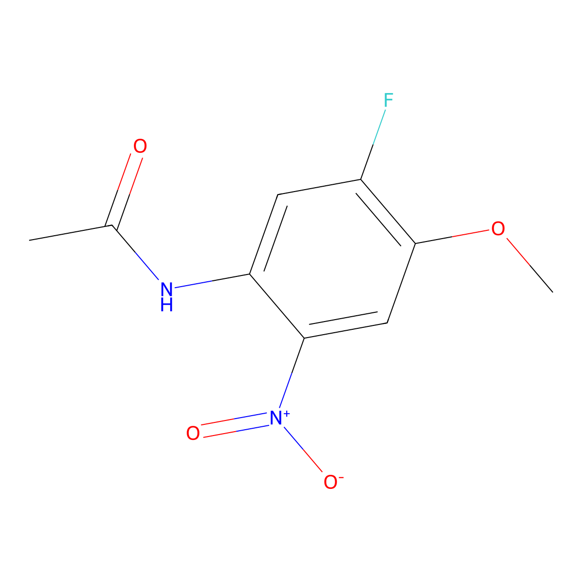 N-(5-Fluoro-4-methoxy-2-nitrophenyl)acetamide molecular structure, CAS 448-26-0