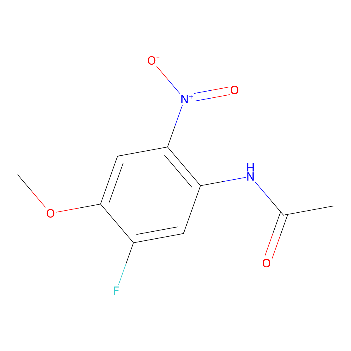 N-(5-Fluoro-4-methoxy-2-nitrophenyl)acetamide molecular structure, CAS 448-26-0