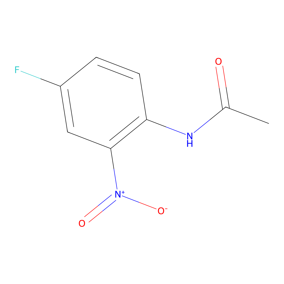 4'-Fluoro-2'-nitroacetanilide molecular structure, CAS 448-39-5