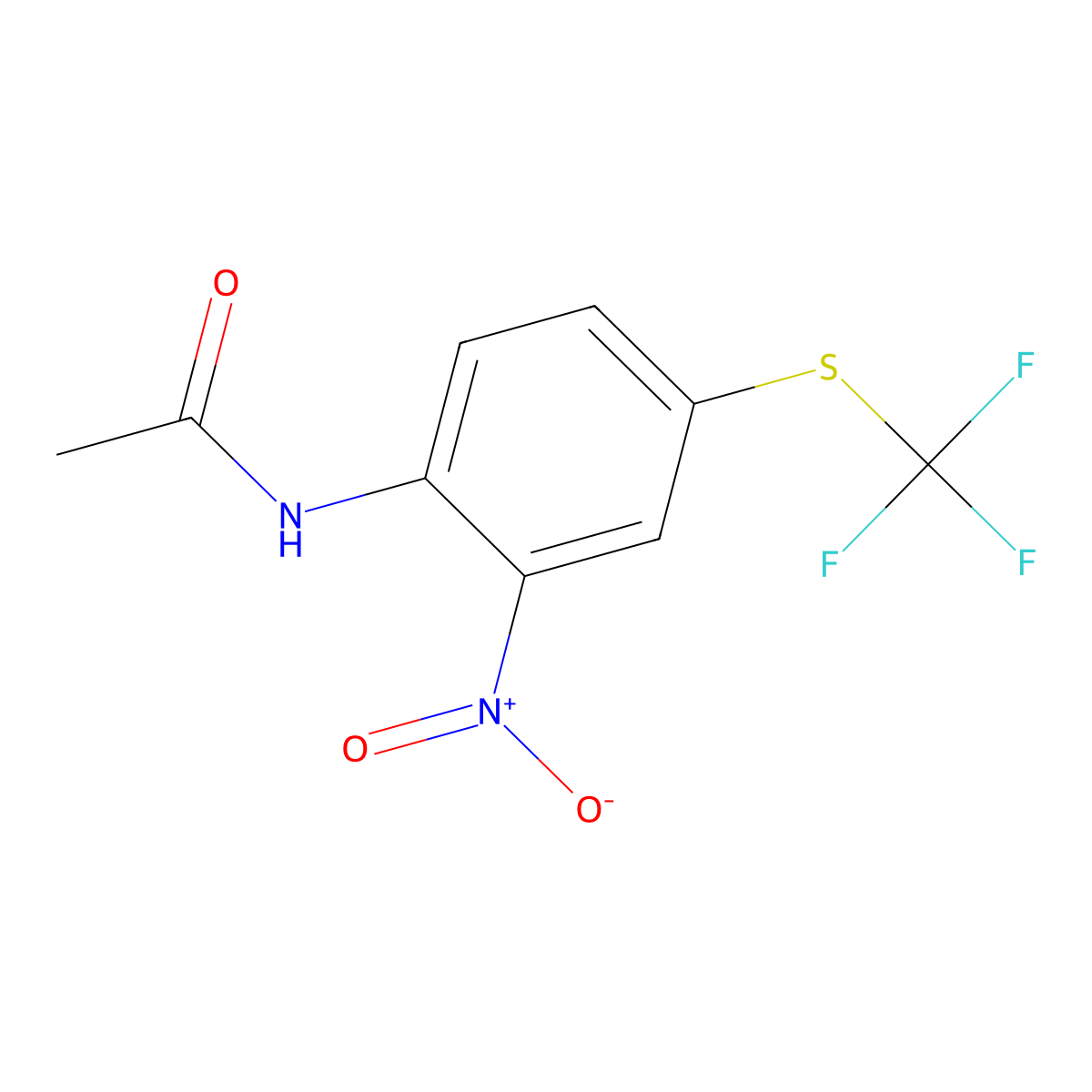 N-[2-nitro-4-(trifluoromethylsulfanyl)phenyl]acetamide molecular structure, CAS 448-41-9