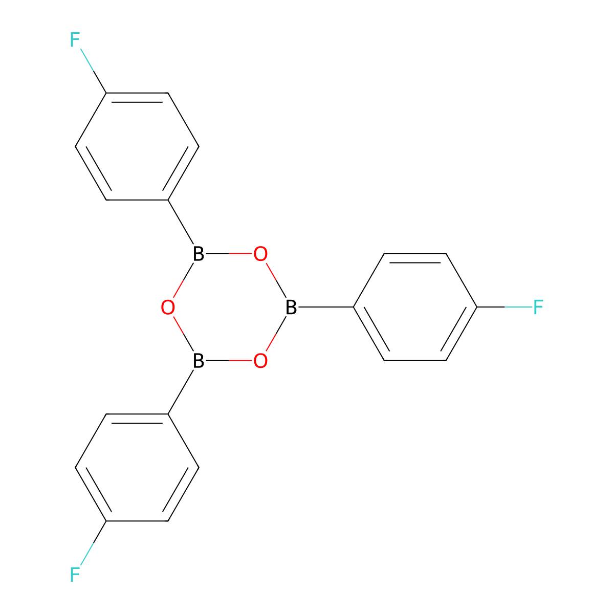 Tris(4-fluorophenyl)boroxine molecular structure, CAS 448-59-9