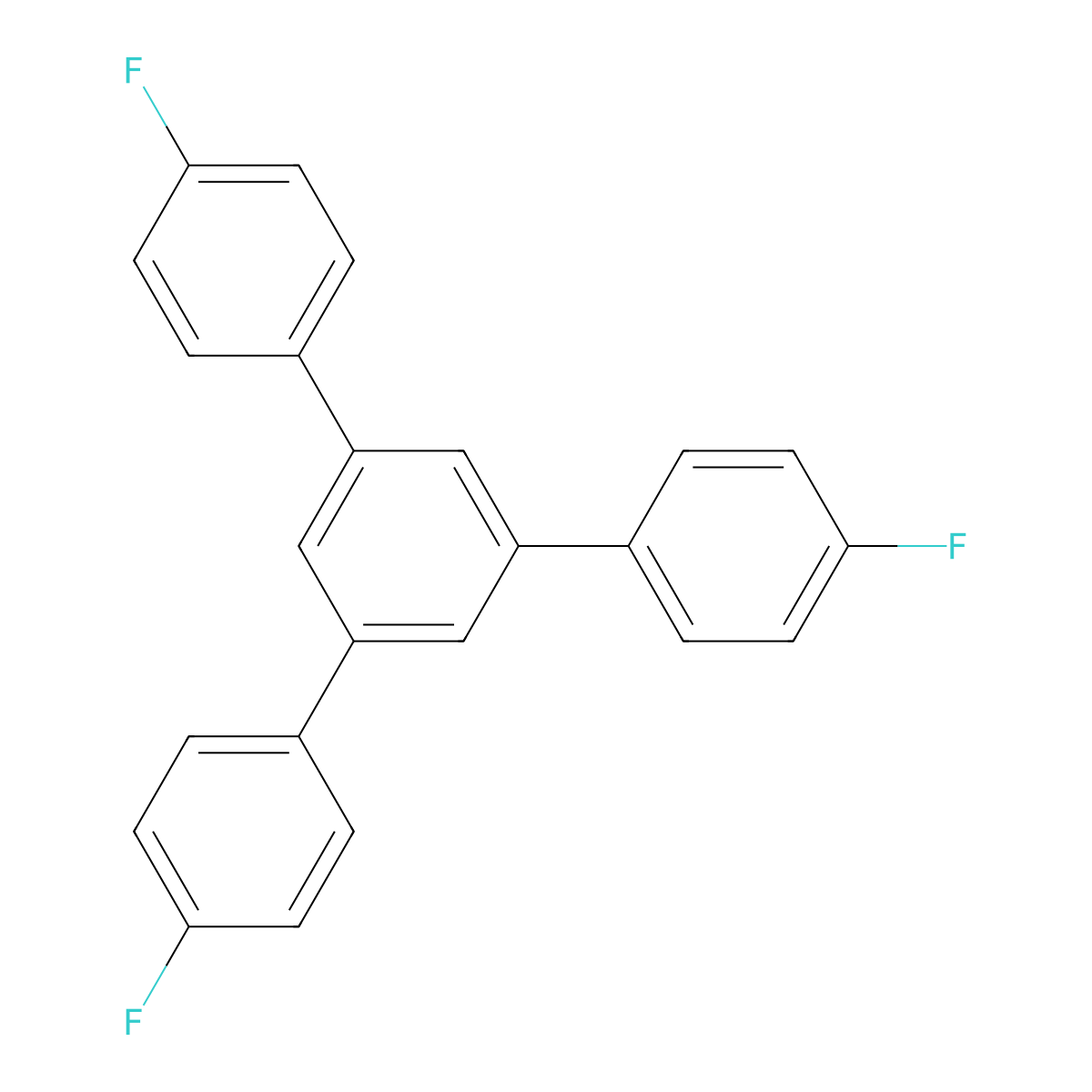 4,4''-Difluoro-5'-(4-fluorophenyl)-1,1':3',1''-terphenyl molecular structure, CAS 448-60-2