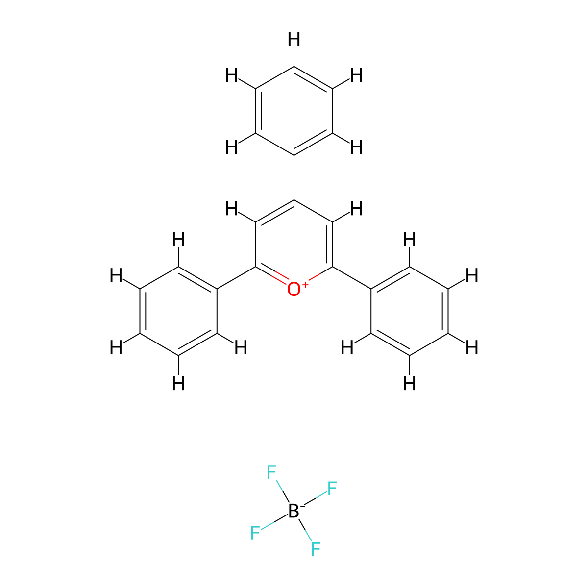 2,4,6-Triphenylpyrylium tetrafluoroborate molecular structure, CAS 448-61-3