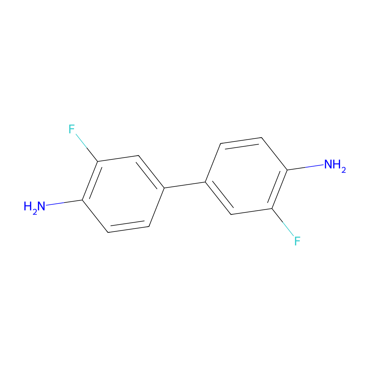 3,3'-Difluorobenzidine molecular structure, CAS 448-97-5