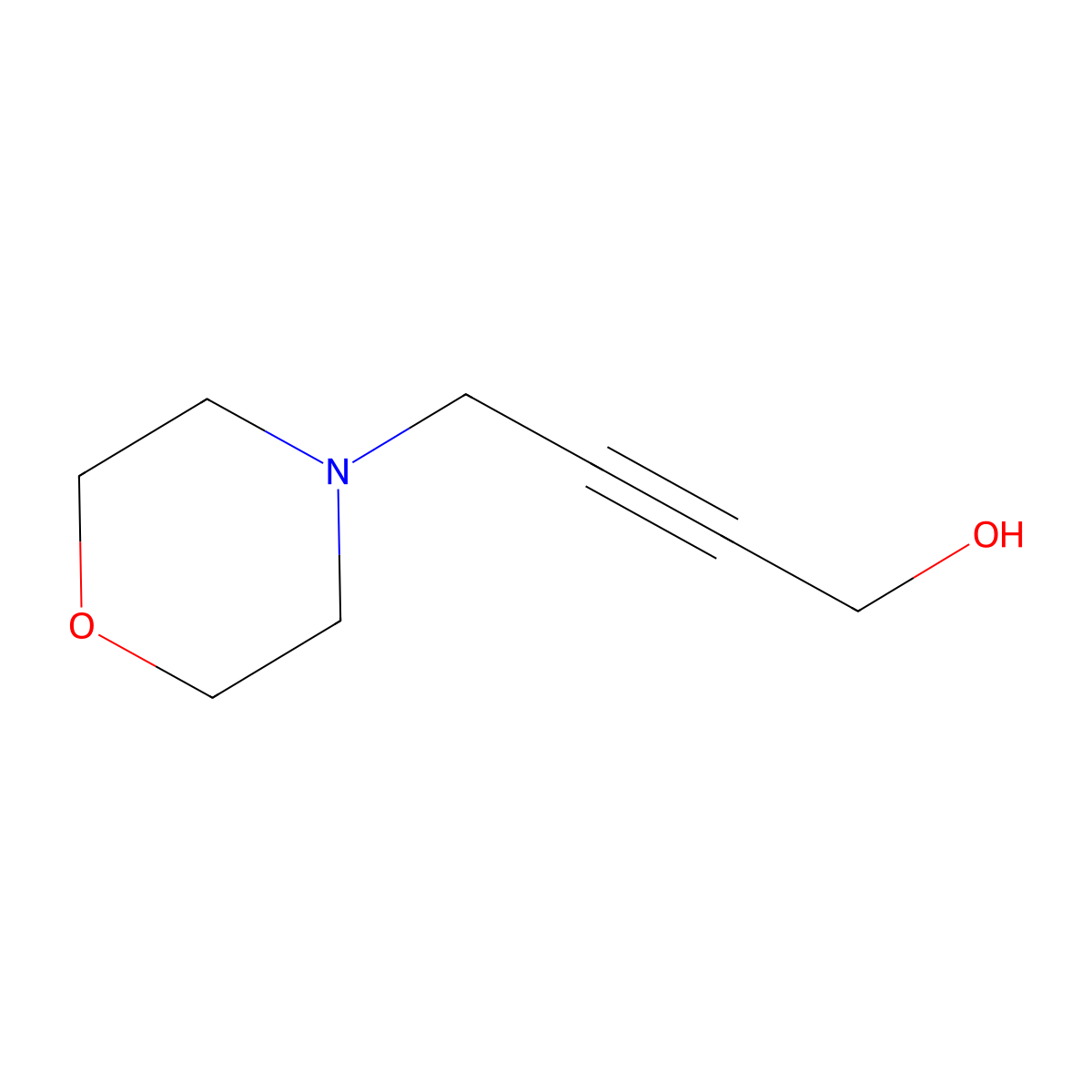 4-Morpholinobut-2-YN-1-OL molecular structure, CAS 4480-49-3