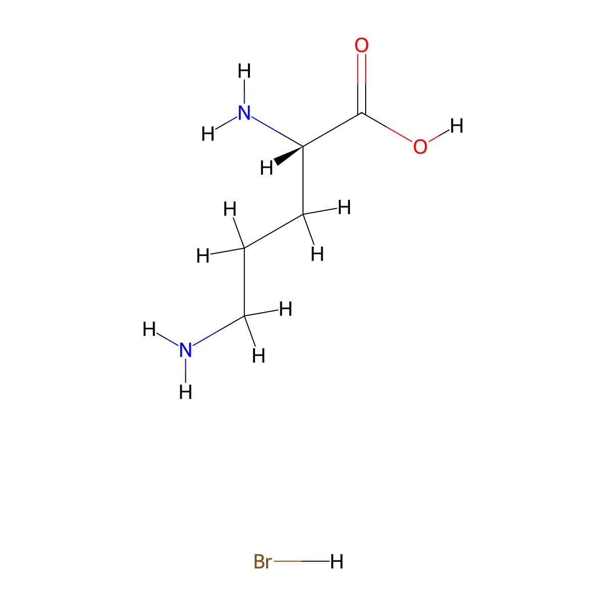 L-ornithine monohydrobromide molecular structure, CAS 44805-33-6